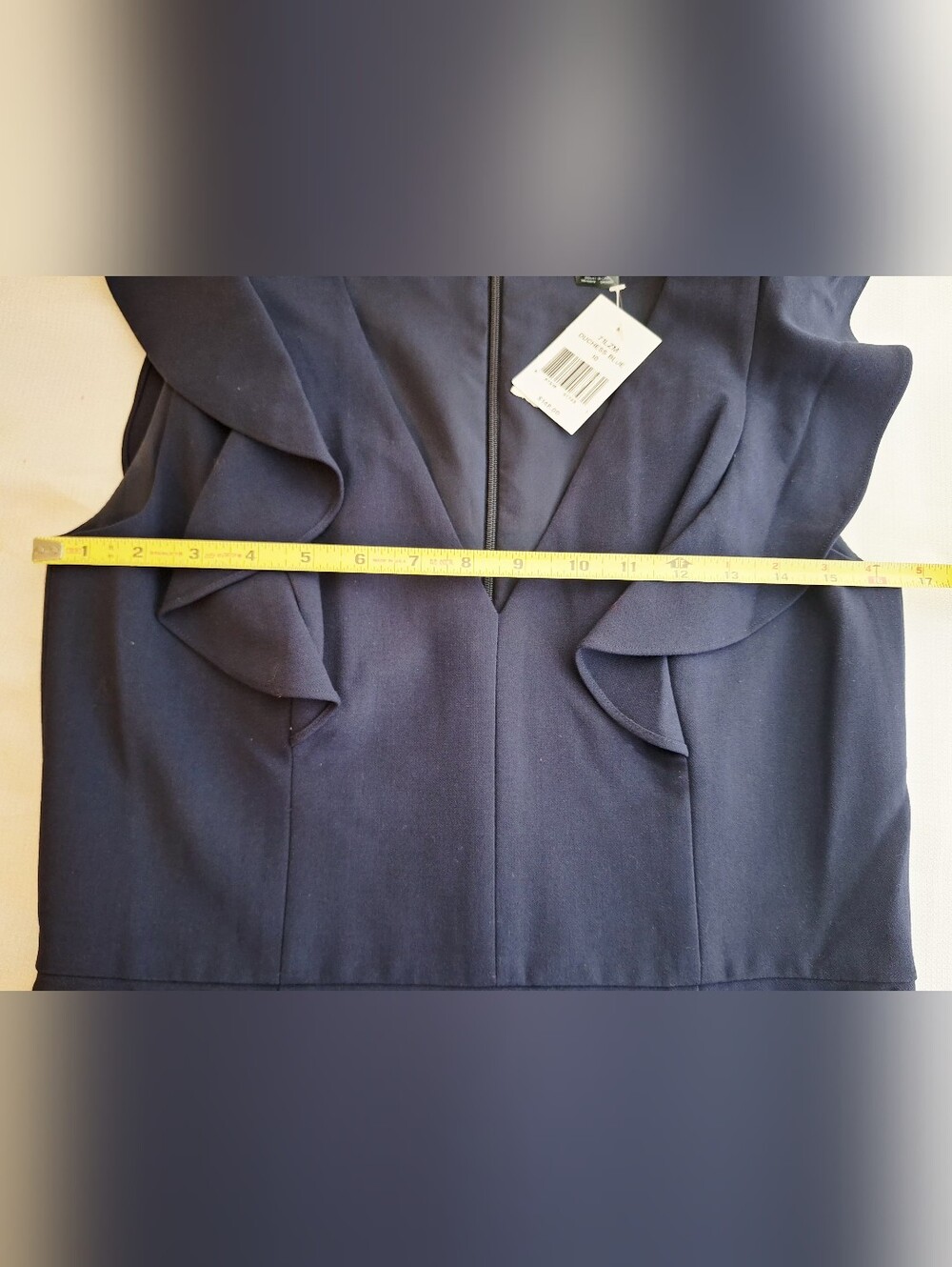 French Connection "The Duchess In Blue" Quite Luxury, Old Money,V-neck Dress. - Picture 3 of 7